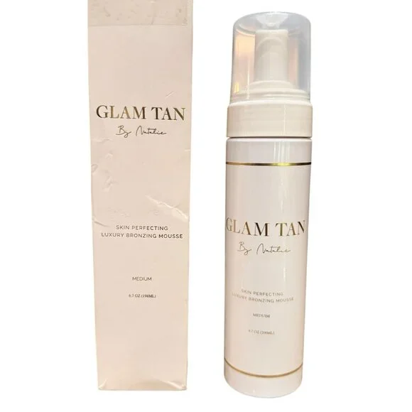 NIB Glam Tan by Natalie Skin Perfecting Bronzing Mousse-Medium - Picture 1 of 7